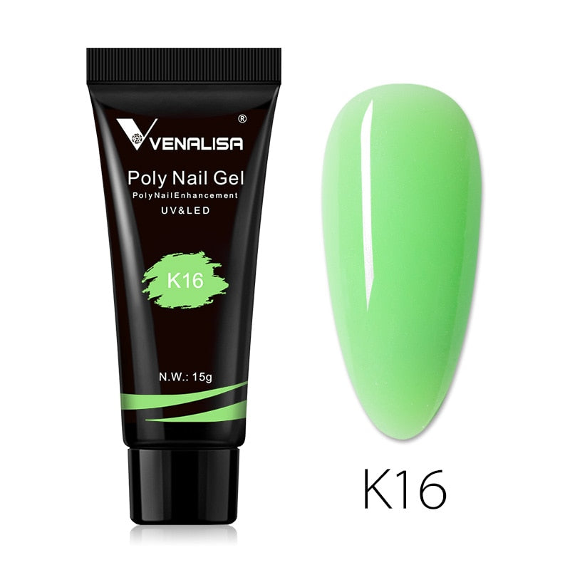 Venalisa New Arrival Poly Nail Gel 15g Acrylic Gel with Nail Tips Nail Polish Extension Nail Art Clear Camouflage Gel