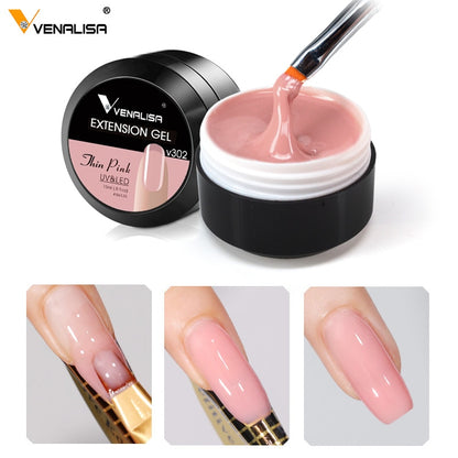 Hard Jelly Builder Nail Extend Gel Venalisa Poly Nail Gel 15ml Nail Art French Gel Gum Clear Camouflage UV Construction Gel