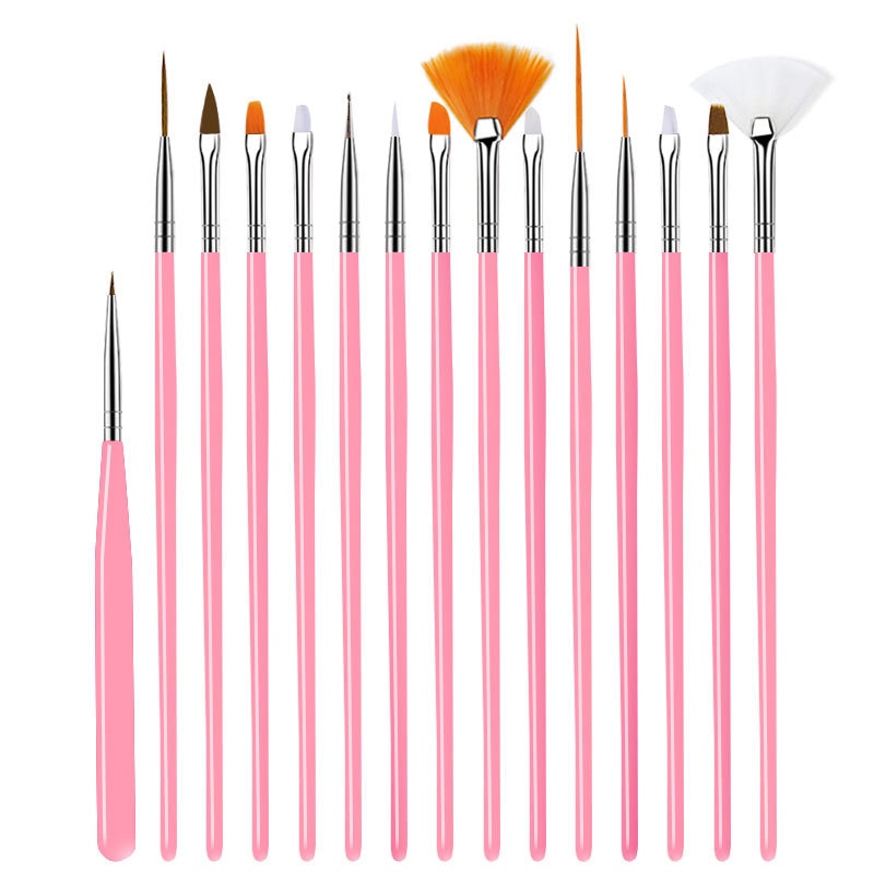 pinceau à ongles pour manucure Gel brosse pour Nail Art 15 pièces/ensemble brosse à ongles acrylique liquide poudre sculpture Gel brosse