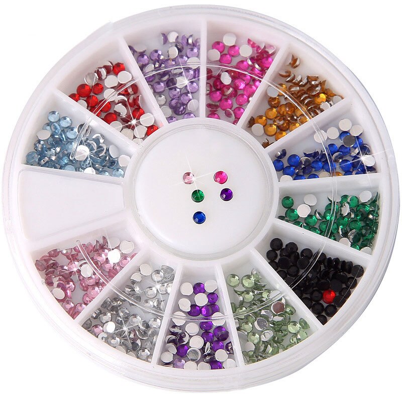 1Box Mixed Color Nail Rhinestone Wheel Irregular Beads For 3D Nail Art Decoration Design Manicure Tools