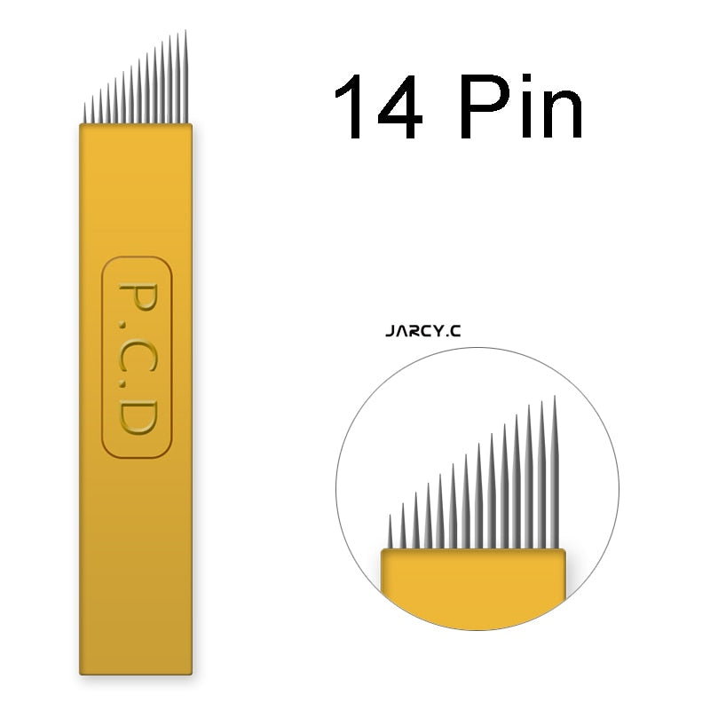 Laminas Microblading PCD Needles Nano Blade Hard 12/14/12u/14u for MicroShading 3D Embroidery Pernement Makeup Eyebrow Machine