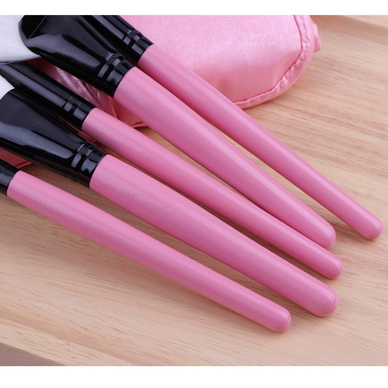 pinceau makeup 24pcs Pink Black Makeup Brushes Set With Bag Profession Powder Foundation Large Eye Shadow Angled Brow Makeup Brushes Set