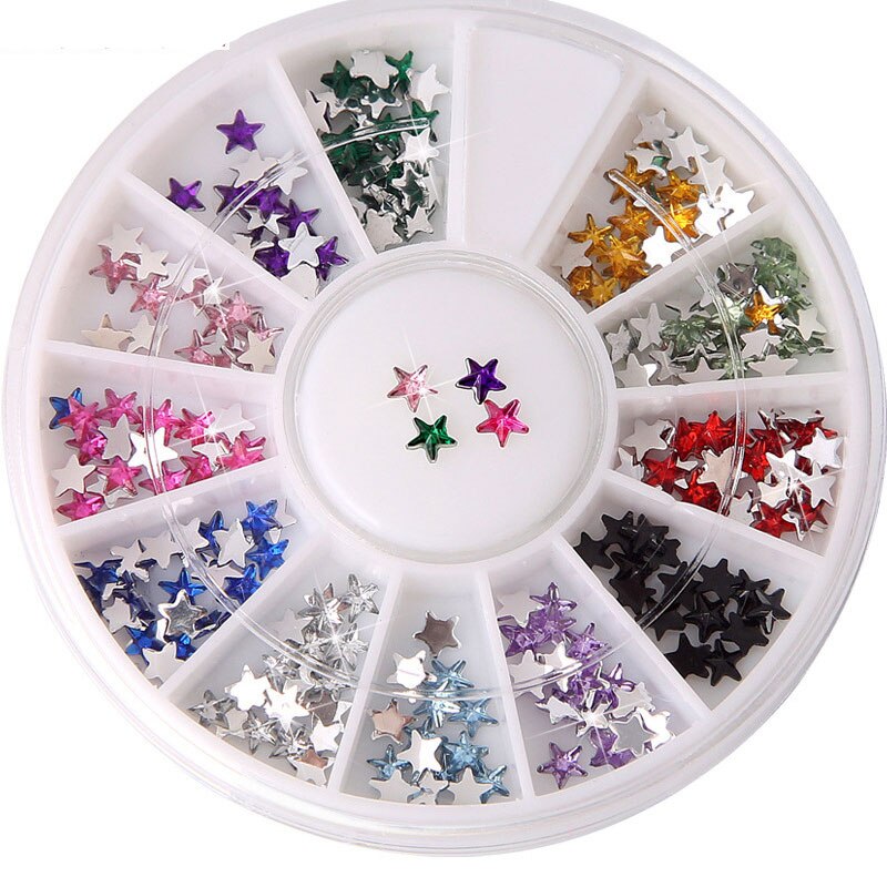 1Box Mixed Color Nail Rhinestone Wheel Irregular Beads For 3D Nail Art Decoration Design Manicure Tools
