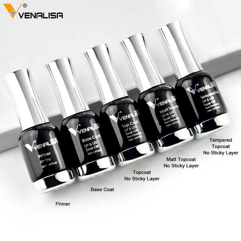 ref 1102- 1112 top base primer Venalisa Nail Gel Polish 12ml Gorgeous Color Gel Polish Nail Gel Soak Off UV LED Full Coverage Gel Polish Nail Lacquer Varnish