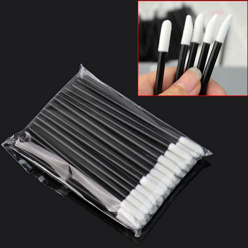 50 Pcs Brosse À Lèvres Jetable Cils Maquillage Pinceaux Extension De Cils Mascara Applicateur Rouge À Lèvres Baguettes Ensemble Cosmétique Maquillage Outils