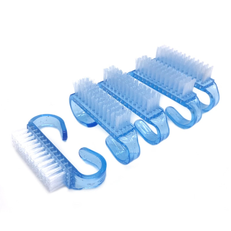 10 Pcs/Lot Acrylic Nail Brush 4 Color Nail Art Manicure Pedicure Soft Remove Dust Plastic Cleaning Nail Brushes File Tools Set