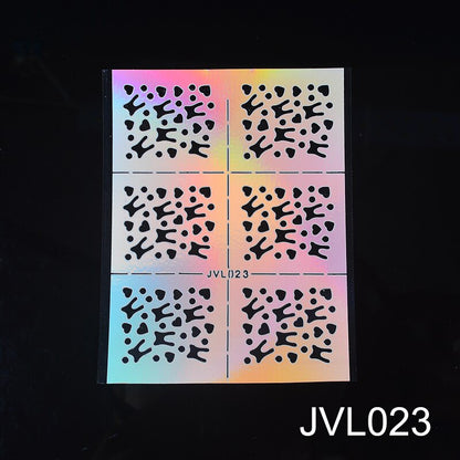 10 Sheets/set Hollow Irregular Stencils Nail Vinyls Laser 3D Image Transfer Guide Template Nail Art Hollow Sticker