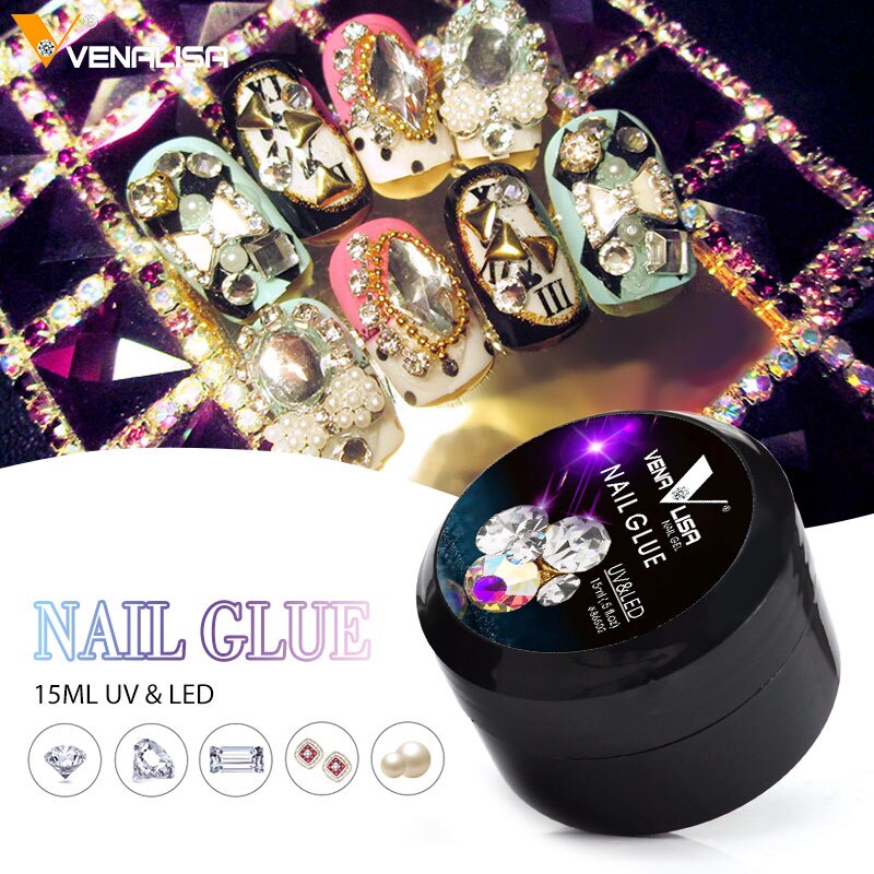 colle Venalisa uv led - Gel collant transparent couleur claire fournisseur diamant épais Gel pour les ongles diamant décoration colle bâton Gel Gel ferme