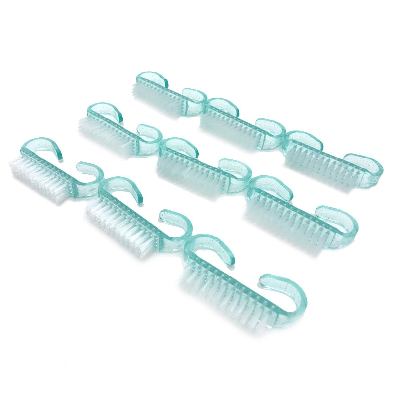 10 Pcs/Lot Acrylic Nail Brush 4 Color Nail Art Manicure Pedicure Soft Remove Dust Plastic Cleaning Nail Brushes File Tools Set