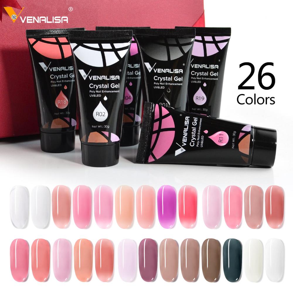Venalisa Poly Nail Gel 30g Transparent Camouflage Color Fibre Glass UV Construction Gel Soak Off Builder Nail Extend Gum Acrylic