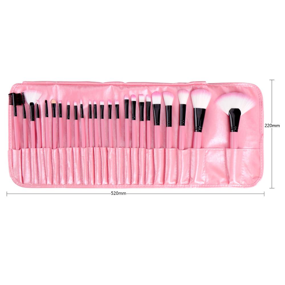 pinceau makeup 24pcs Pink Black Makeup Brushes Set With Bag Profession Powder Foundation Large Eye Shadow Angled Brow Makeup Brushes Set