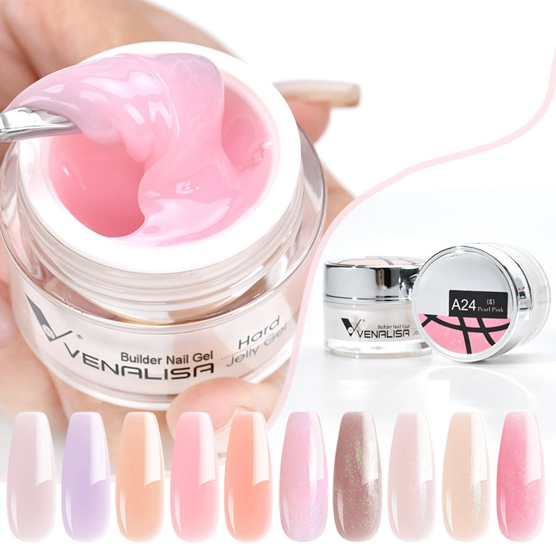 Hard Jelly Builder Nail Extend Gel Venalisa Poly Nail Gel 15ml Nail Art French Gel Gum Clear Camouflage UV Construction Gel