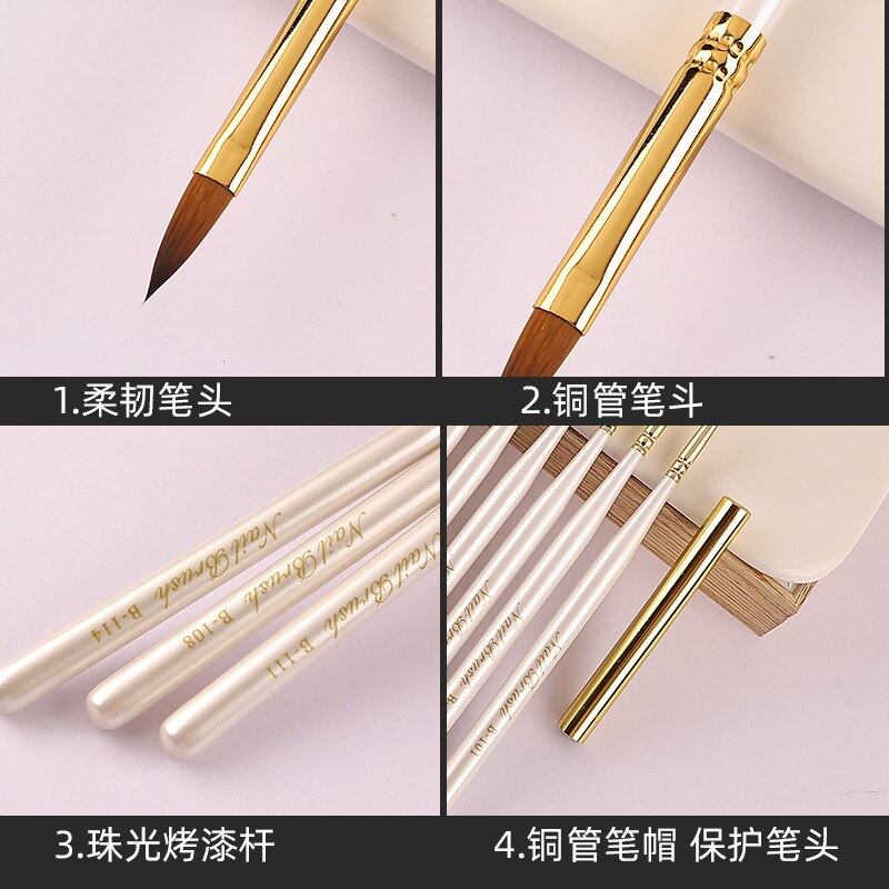 16 pièces manucure pinceau ensemble différent sculpture dessin ligne stylo pinceaux UV Gel sculpture stylo brosse liquide poudre bricolage ongles brosse kit