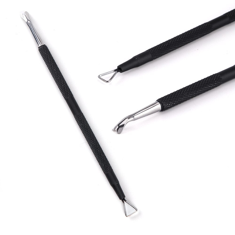 3Pcs Nail Cuticle Nipper Scissors Set Stainless Steel Rainbow Manicure Clipper Dead Skin Remover Scissor Plier Pusher Tool