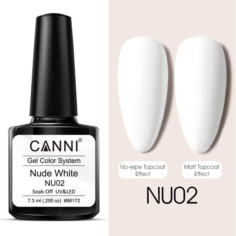 CANNI 2021 New Arrival 7.3ml 6 colors Nude White Series UV/LED Nail Polish Soak Off Gel French Manicure Salon Nail Arts Gel