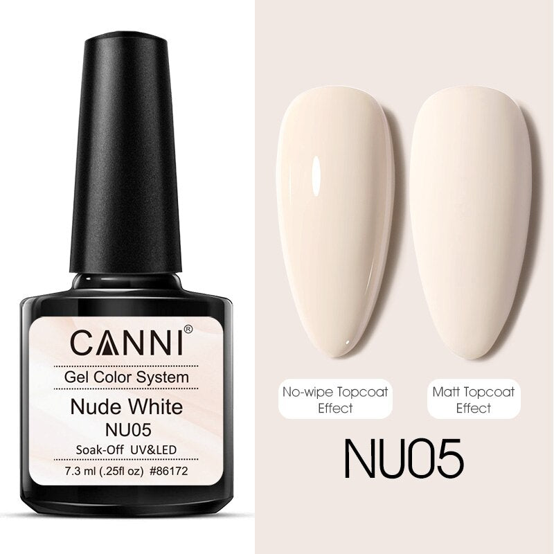 CANNI 2021 New Arrival 7.3ml 6 colors Nude White Series UV/LED Nail Polish Soak Off Gel French Manicure Salon Nail Arts Gel