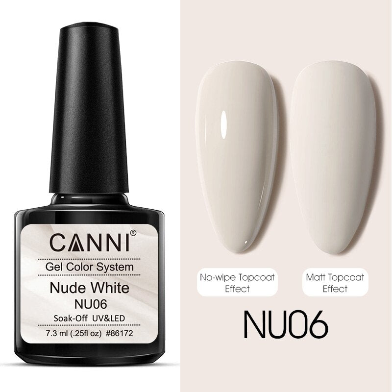 CANNI 2021 New Arrival 7.3ml 6 colors Nude White Series UV/LED Nail Polish Soak Off Gel French Manicure Salon Nail Arts Gel