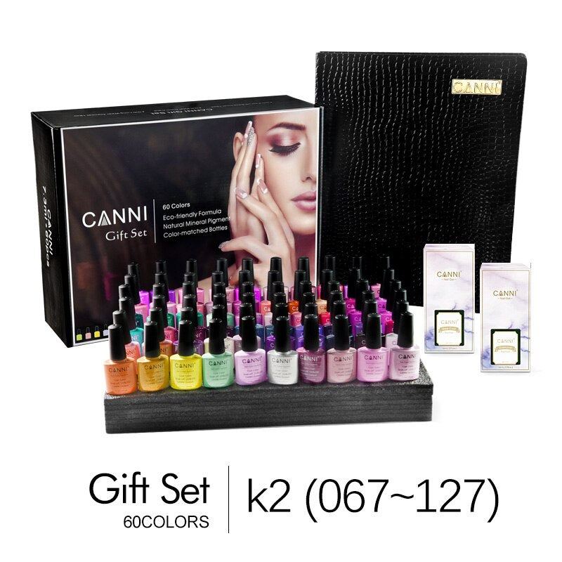 CANNI K1-K5 Nail Salon Professional 60 colors 7.3ml Soak Off Nails Art UV Nail Gel Polish kit
