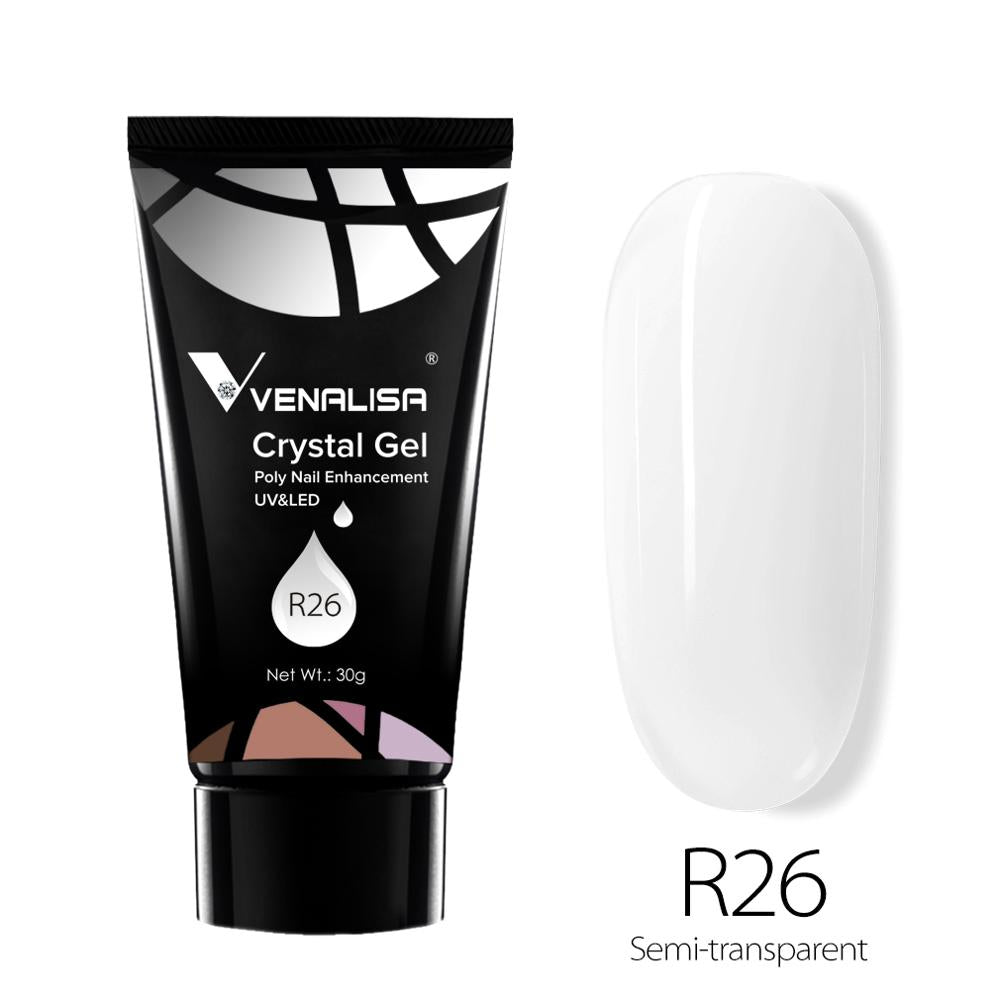 Venalisa Poly Nail Gel 30g Transparent Camouflage Color Fibre Glass UV Construction Gel Soak Off Builder Nail Extend Gum Acrylic