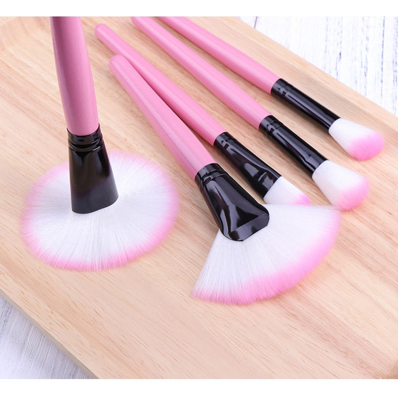 pinceau makeup 24pcs Pink Black Makeup Brushes Set With Bag Profession Powder Foundation Large Eye Shadow Angled Brow Makeup Brushes Set