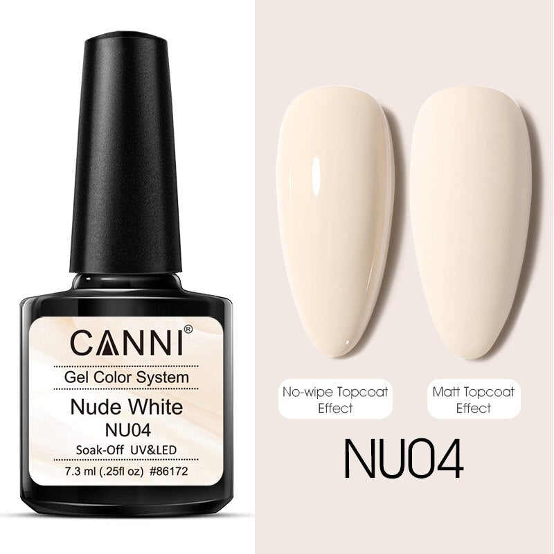 CANNI 2021 New Arrival 7.3ml 6 colors Nude White Series UV/LED Nail Polish Soak Off Gel French Manicure Salon Nail Arts Gel