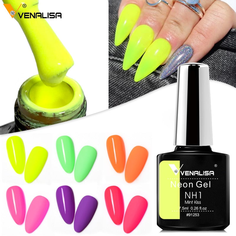 Venalisa Nouveau 7.5 ml Néon Gel Nail Art Manucure Soak Off Camouflage Naturel Couleur Nude Silicone Nail Gel Vernis Laque Vernis