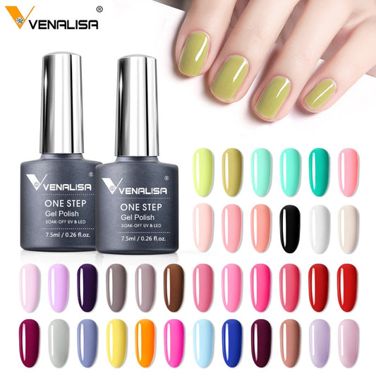 Venalisa 7.5 ml One Step Gel Polish Conception d'art d'ongle de haute qualité pour manucure Gel UV Soak Off Vernis à ongles