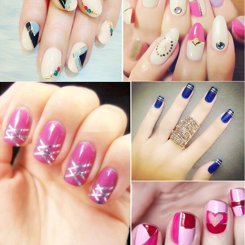 30pcs Nail Art Striping Stickers Tape Metallic Yarn Line 3D Nail Decals Rolls Design DIY Manicure Foil Decoration Accessories
