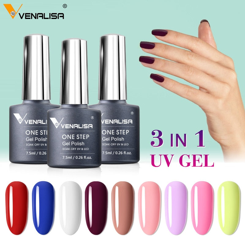 Venalisa 7.5 ml One Step Gel Polish Conception d'art d'ongle de haute qualité pour manucure Gel UV Soak Off Vernis à ongles