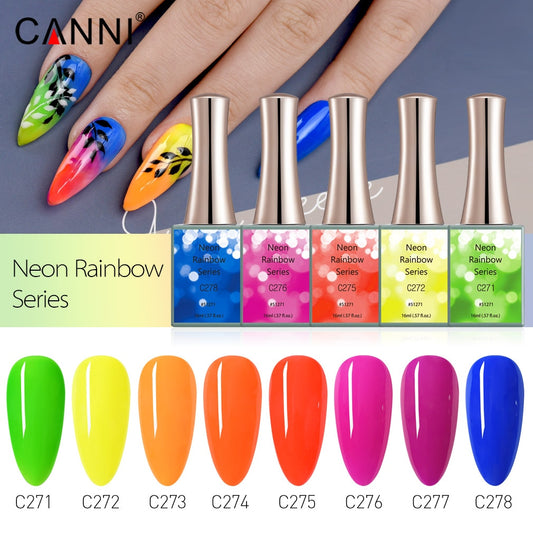 Venalisa 16ml CANNI Neon Rainbow Nail Gel Polish Pearl Bright Sequin Gel Lacquer Full Coverage Semi Permanent Gel Nail Varnish