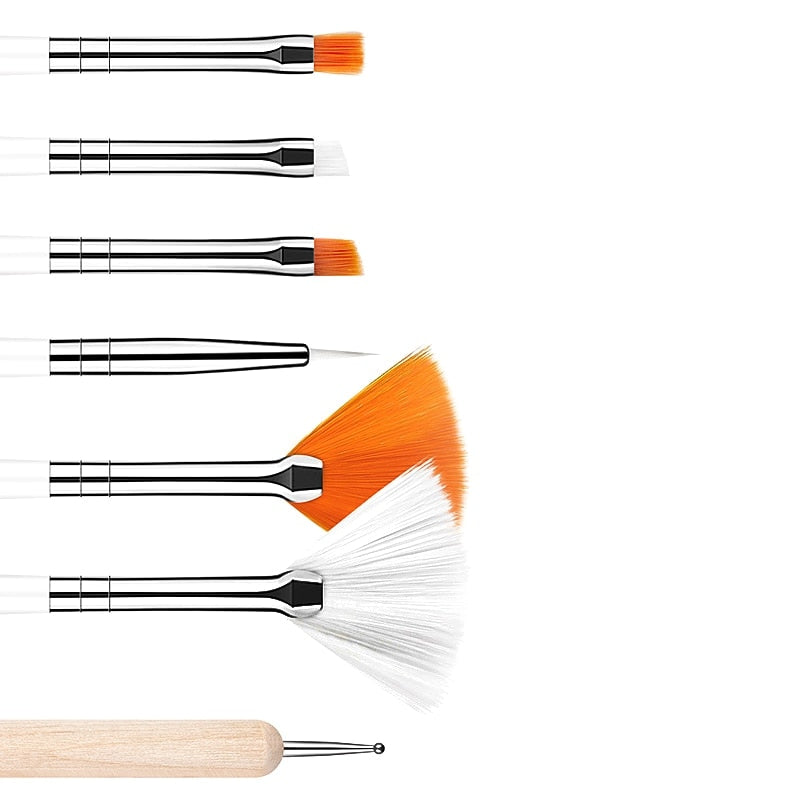 20Pcs/Set Nail Brush For Manicure Gel Brush For Nail Art Acrylic Liquid Accessories Professional Powder Carving Gel Brushes Pens