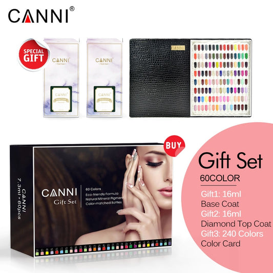 CANNI K1-K5 Nail Salon Professional 60 colors 7.3ml Soak Off Nails Art UV Nail Gel Polish kit