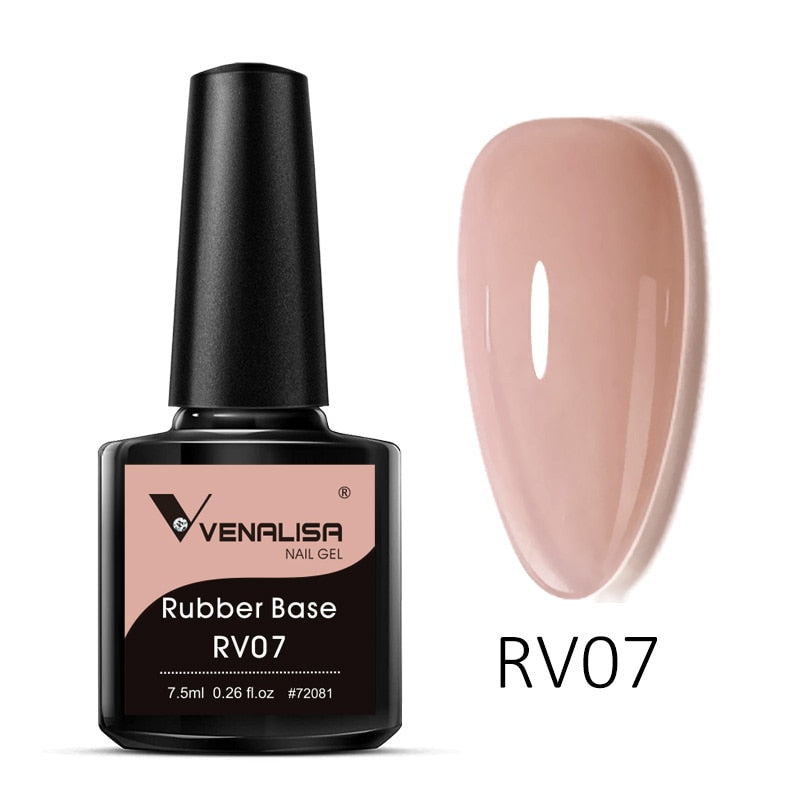 VENALISA Color Rubber Base Coat Jelly Color Semi Transparent Nail Gel Polish 7,5ml Gellack Great Coverage Beauty Nail Manicure