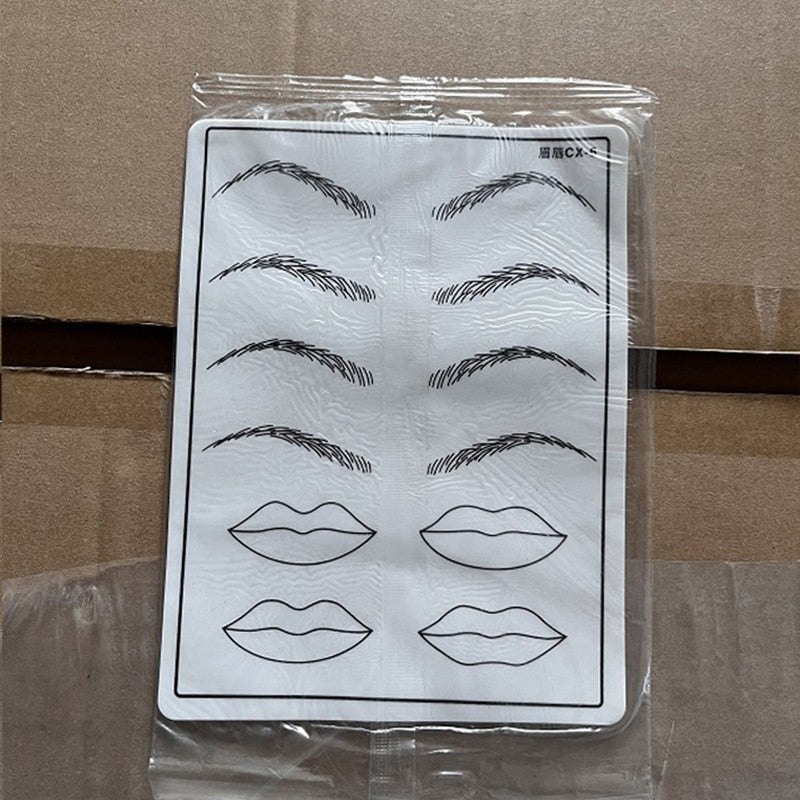 3D Face Tattoo Practice Silicone Fake Skins Practice 1pc Microblading Practice Skin for Face Eyebrows Lips for Tattoo Beginners