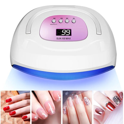 SUN X8 Max Upgrade Lamp For Drying Nails Powerful 220W 57LED UV Lamp Large Space Nail Lamp Professional Quick Dry Nail Dryer
