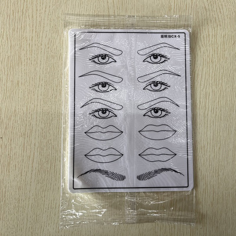 3D Face Tattoo Practice Silicone Fake Skins Practice 1pc Microblading Practice Skin for Face Eyebrows Lips for Tattoo Beginners