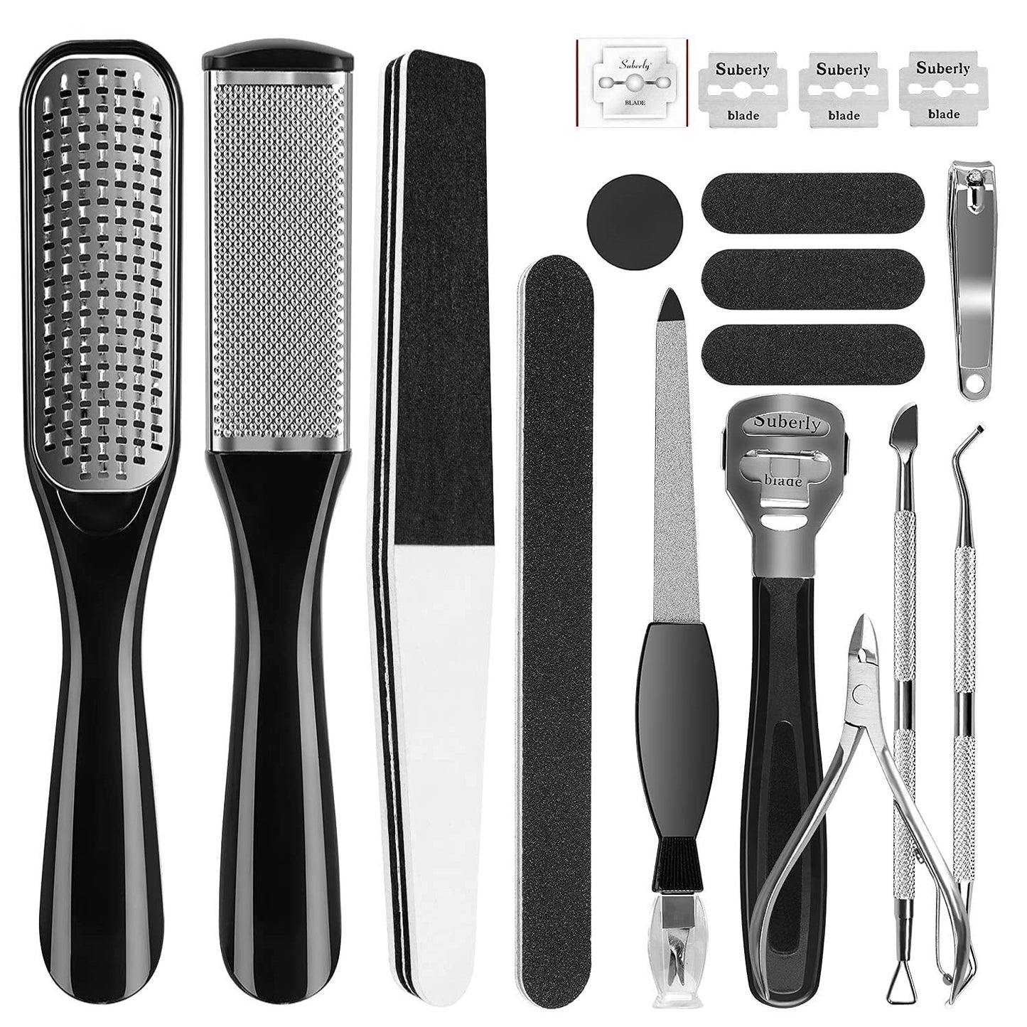 Pedicure Kit 23 in 1 Stainless Steel Professional Pedicure Tools Set Foot Rasp Peel Callus Dead Skin Remover Feet Care Pedicure