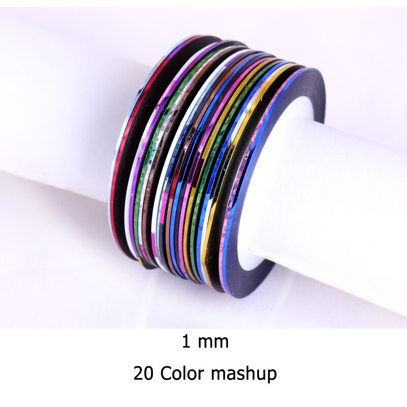 30pcs Nail Art Striping Stickers Tape Metallic Yarn Line 3D Nail Decals Rolls Design DIY Manicure Foil Decoration Accessories