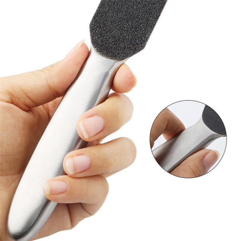 21.5*3.4cm Stainless Steel Foot Rasp File Pedicure Callus Remover With 10 Double-Sided Replacement Grits Pad Foot Care Tool 40#