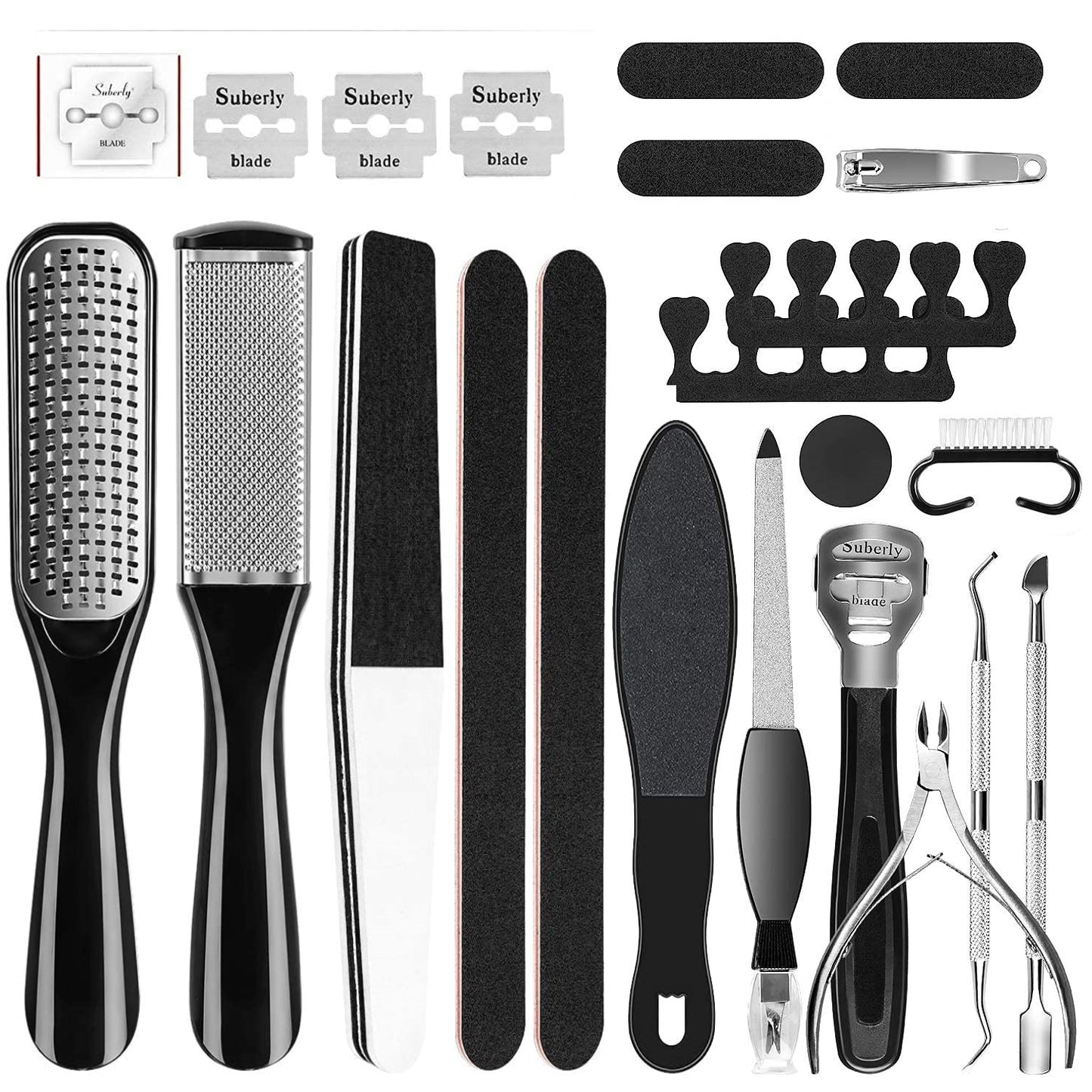 Pedicure Kit 23 in 1 Stainless Steel Professional Pedicure Tools Set Foot Rasp Peel Callus Dead Skin Remover Feet Care Pedicure