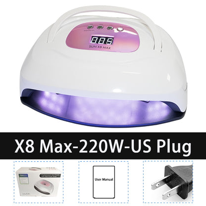 SUN X8 Max Upgrade Lamp For Drying Nails Powerful 220W 57LED UV Lamp Large Space Nail Lamp Professional Quick Dry Nail Dryer