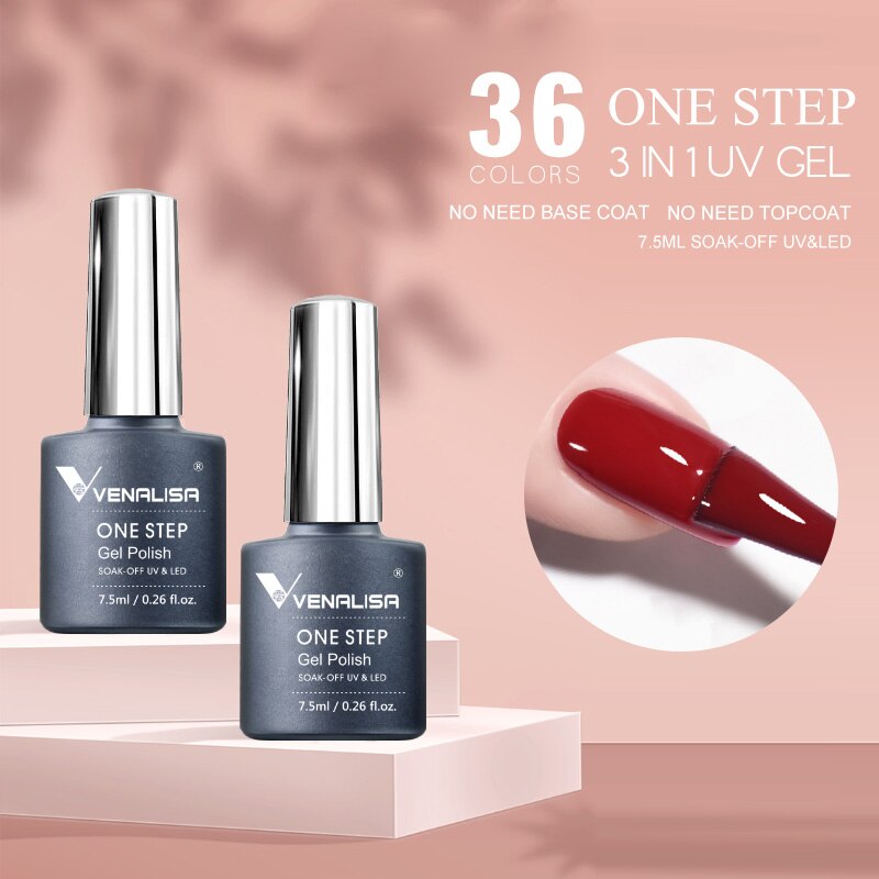 Venalisa 7.5 ml One Step Gel Polish Conception d'art d'ongle de haute qualité pour manucure Gel UV Soak Off Vernis à ongles