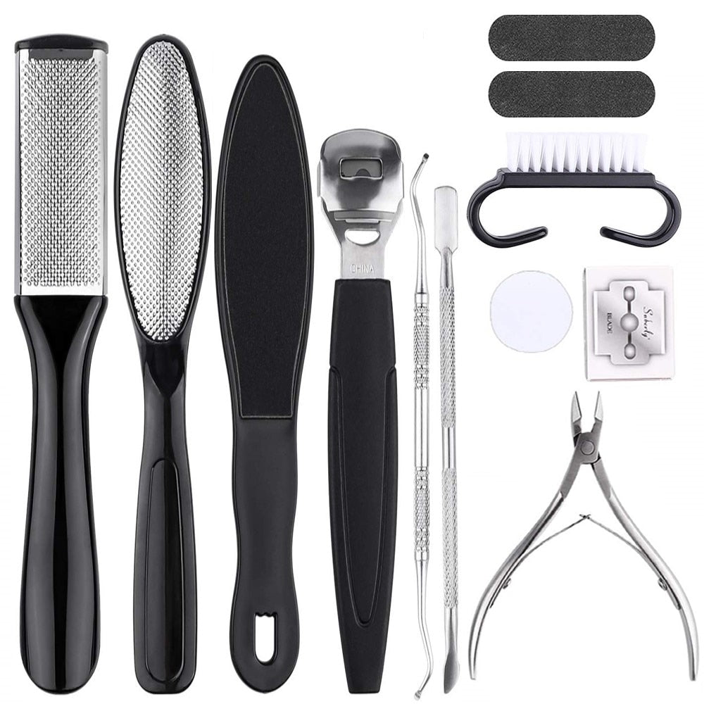 Pedicure Kit 23 in 1 Stainless Steel Professional Pedicure Tools Set Foot Rasp Peel Callus Dead Skin Remover Feet Care Pedicure