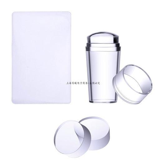 New 2022 Clear Jelly Silicone Nail Stamper Set with Scraper Nail Art Stamping Tool Set for DIY Nail Stamping Manicure Nail Tools