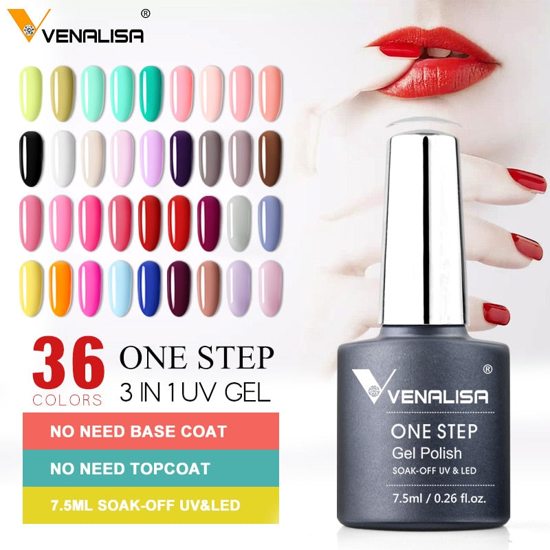 Venalisa 7.5 ml One Step Gel Polish Conception d'art d'ongle de haute qualité pour manucure Gel UV Soak Off Vernis à ongles