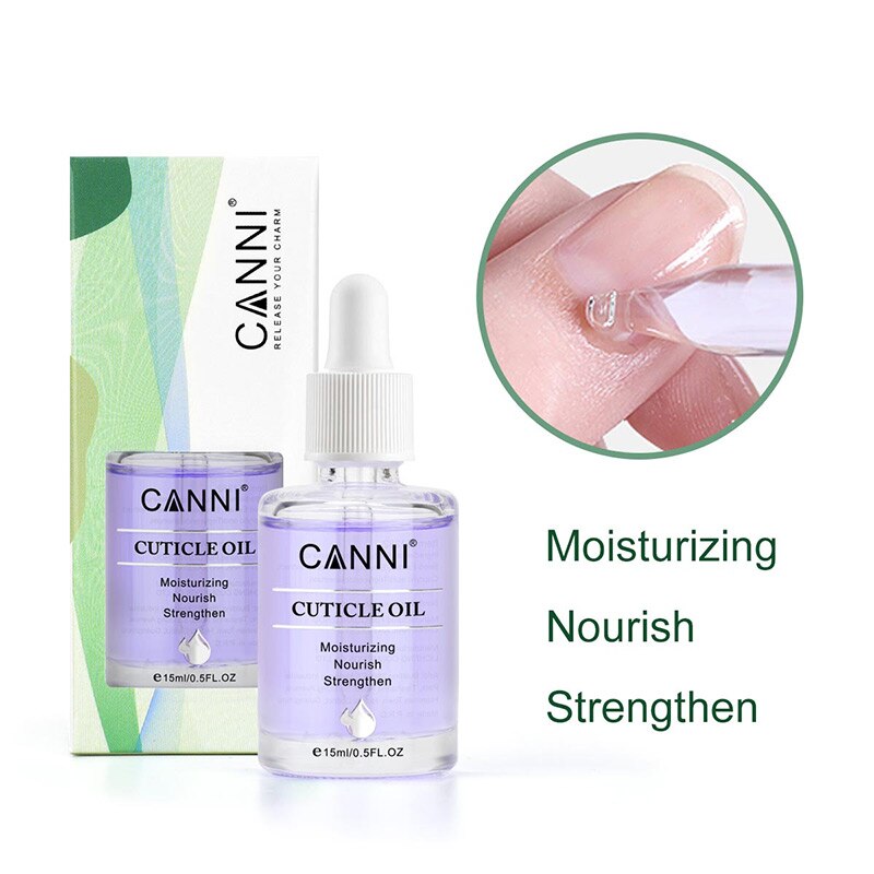 15ml CANNI Cuticle Oil Nail Gel Polish Manicure Nail Skin Care Moisturizing Nourish Strengthen for Gel Nail Cuticle Softener