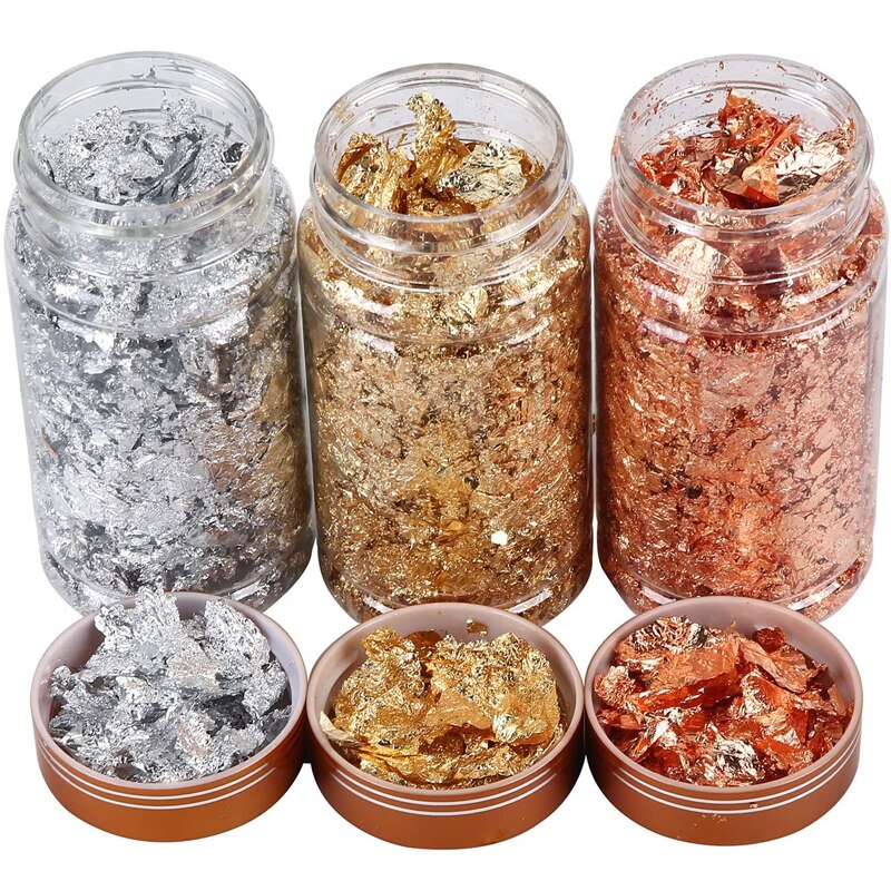 1 Box Glitter Nail Art Foil Paper Makeup Jewelry Irregular Shiny Foil Leaf Gold Flakes Nails DIY Stickers Manicure Decorations