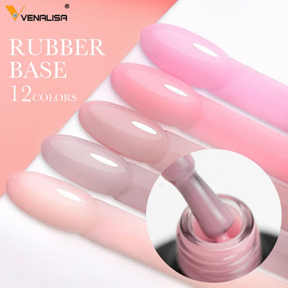 VENALISA Color Rubber Base Coat Jelly Color Semi Transparent Nail Gel Polish 7,5ml Gellack Great Coverage Beauty Nail Manicure