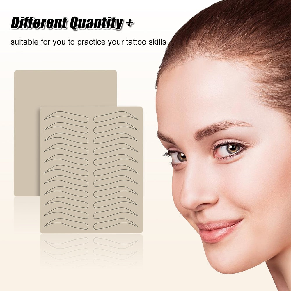 3/5/10/15/20PCS Eyebrow Tattoo Skin Latex Practice Microblading Practice Skin Tattoo Skin Practice Sheet Special Eyebrow Designs