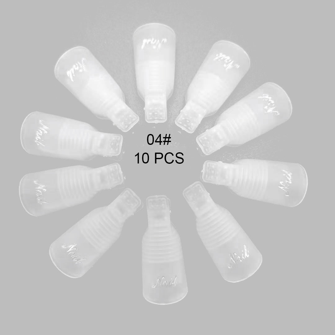 10PCS Gel Remover Wraps Plastic Nail Polish Remover Clip Nail Art Soak Off Cap Nail Degreaser Cleaner Tips For Fingers Tools